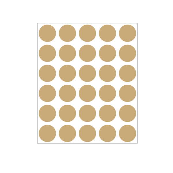 Nevs 3/4" Color Coding Dots Tan - Sheet Form DOT-34M Tan